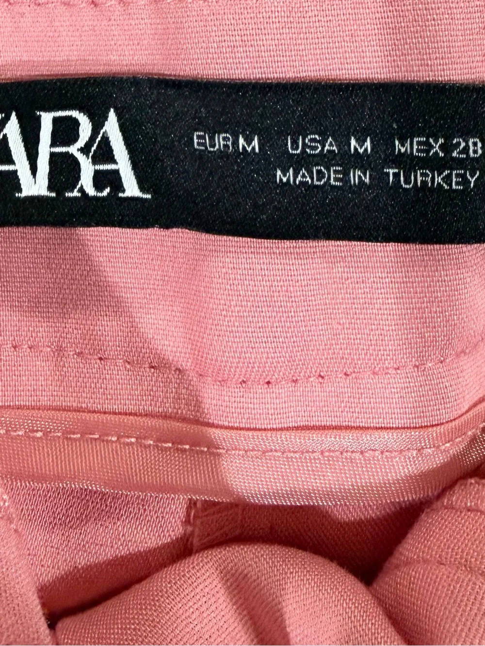 NWT ZARA PINK SHORTS High Waist Large Silver Buttons, Sz M - Picture 6 of 6
